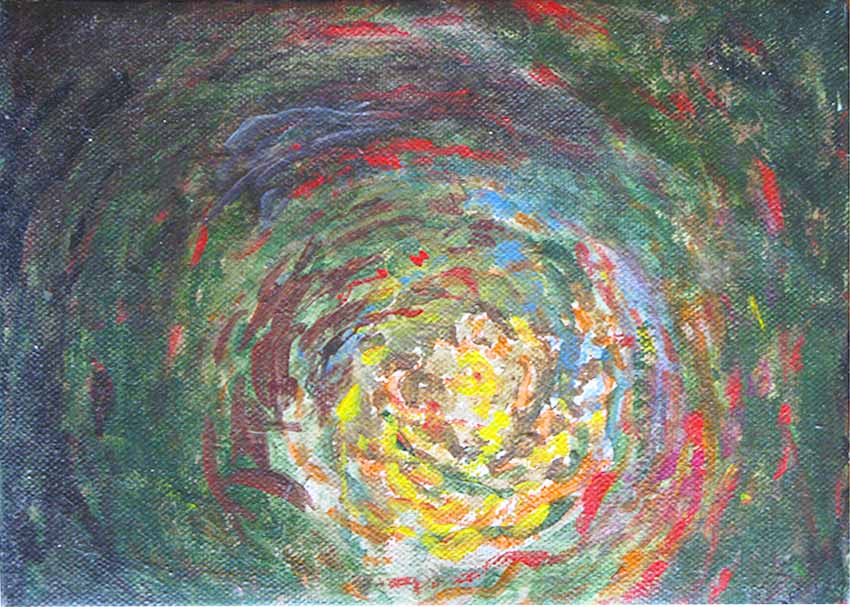 Spiral, acrylic on canvas, small.